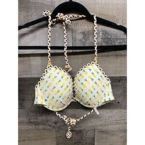 VICTORIA'S SECRET Juicy Pineapple PUSH-UP Bikini Top Swim Underwire Sz 34D